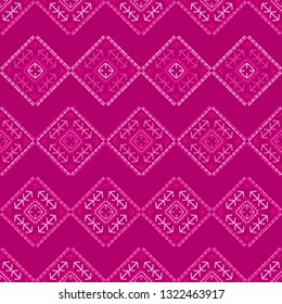 Ethnic boho seamless pattern. Hand hatching. Patchwork texture. Weaving. Traditional ornament. Tribal pattern. Folk motif. Can be used for wallpaper, textile, invitation card, wrapping, web.