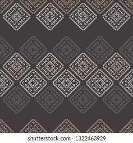 Ethnic boho seamless pattern. Hand hatching. Patchwork texture. Weaving. Traditional ornament. Tribal pattern. Folk motif. Can be used for wallpaper, textile, invitation card, wrapping, web.