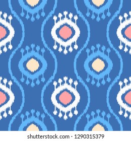 Ethnic boho seamless pattern. Ikat. Traditional ornament. Geometric background. Folk motif. Can be used for wallpaper, textile, invitation card, wrapping, web page background.