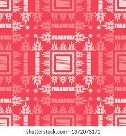 Ethnic boho seamless pattern. Ikat. Flowers. Traditional ornament. Geometric background. Folk motif. Can be used for wallpaper, textile, invitation card, wrapping, web page background.