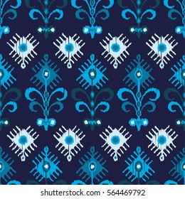 Ethnic boho seamless pattern. Ikat. Print. Repeating background. Cloth design, wallpaper.