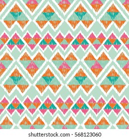 Ethnic boho seamless pattern. Ikat. Print. Repeating background. Cloth design, wallpaper.
