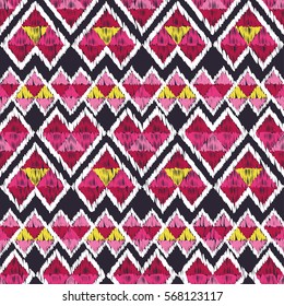 Ethnic boho seamless pattern. Ikat. Print. Repeating background. Cloth design, wallpaper.
