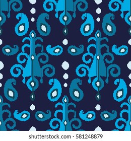 Ethnic boho seamless pattern. Ikat. Print. Repeating background. Cloth design, wallpaper.
