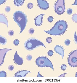 Ethnic boho seamless pattern. Ikat. Paisley. Print. Repeating background. Cloth design, wallpaper.