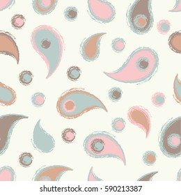 Ethnic boho seamless pattern. Ikat. Paisley. Print. Repeating background. Cloth design, wallpaper.