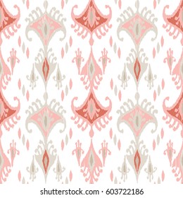 Ethnic Boho Seamless Pattern. Ikat. Print. Repeating Background. Cloth Design, Wallpaper.