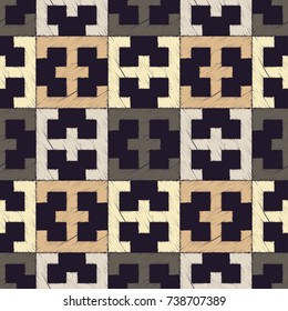 Ethnic boho seamless pattern. Indonesian pattern. Retro motif. Textile rapport.
