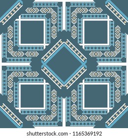 Ethnic boho seamless pattern. Lace. Traditional ornament. Geometric background. Tribal pattern. Folk motif. Textile rapport.