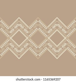 Ethnic boho seamless pattern. Lace. Traditional ornament. Geometric background. Tribal pattern. Folk motif. Textile rapport.