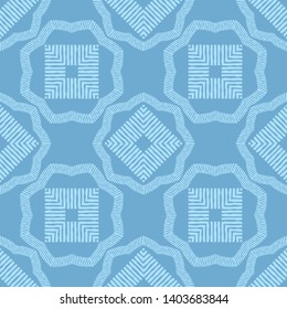 Ethnic boho seamless pattern. Lace. Embroidery on fabric. Patchwork texture. Weaving. Traditional ornament. Tribal pattern. Folk motif. Can be used for wallpaper, textile, wrapping, web.
