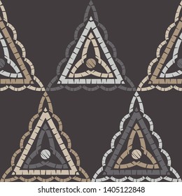 Ethnic boho seamless pattern. Lace. Embroidery on fabric. Patchwork texture. Weaving. Traditional ornament. Tribal pattern. Folk motif. Can be used for wallpaper, textile, wrapping, web.