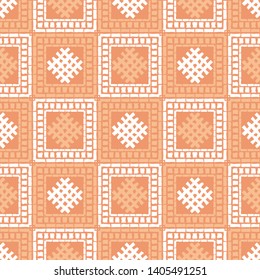 Ethnic boho seamless pattern. Lace. Embroidery on fabric. Patchwork texture. Weaving. Traditional ornament. Tribal pattern. Folk motif. Can be used for wallpaper, textile, wrapping, web.