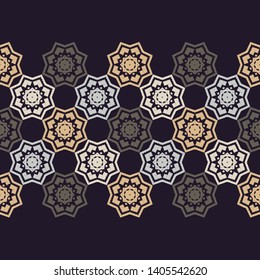 Patrón inquebrantable del boho étnico. Lace. Bordado en tela. Textura de mosaico. Tejiendo. La decoración tradicional.Patrón tribal. Motivo popular. Se puede utilizar para papel pintado, textil, envoltura, web.