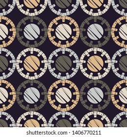 Ethnic boho seamless pattern. Lace. Embroidery on fabric. Patchwork texture. Weaving. Traditional ornament. Tribal pattern. Folk motif. Can be used for wallpaper, textile, wrapping, web.