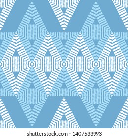 Ethnic boho seamless pattern. Lace. Embroidery on fabric. Patchwork texture. Weaving. Traditional ornament. Tribal pattern. Folk motif. Can be used for wallpaper, textile, wrapping, web.