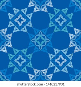 Ethnic boho seamless pattern. Lace. Embroidery on fabric. Patchwork texture. Weaving. Traditional ornament. Tribal pattern. Folk motif. Can be used for wallpaper, textile, wrapping, web.