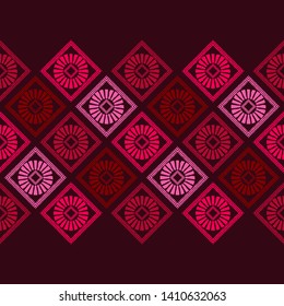 Ethnic boho seamless pattern. Lace. Embroidery on fabric. Patchwork texture. Weaving. Traditional ornament. Tribal pattern. Folk motif. Can be used for wallpaper, textile, wrapping, web.