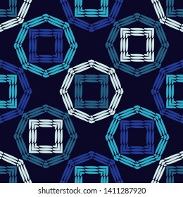Ethnic boho seamless pattern. Lace. Embroidery on fabric. Patchwork texture. Weaving. Traditional ornament. Tribal pattern. Folk motif. Can be used for wallpaper, textile, wrapping, web.