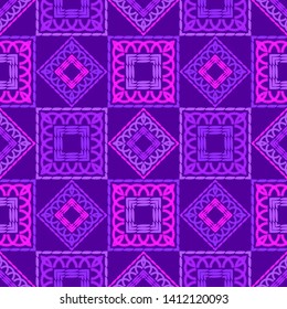 Ethnic boho seamless pattern. Lace. Embroidery on fabric. Patchwork texture. Weaving. Traditional ornament. Tribal pattern. Folk motif. Can be used for wallpaper, textile, wrapping, web.