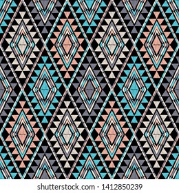 Ethnic boho seamless pattern. Lace. Embroidery on fabric. Patchwork texture. Weaving. Traditional ornament. Tribal pattern. Folk motif. Can be used for wallpaper, textile, wrapping, web.