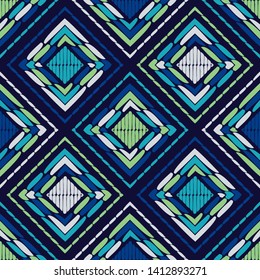 Ethnic boho seamless pattern. Lace. Embroidery on fabric. Patchwork texture. Weaving. Traditional ornament. Tribal pattern. Folk motif. Can be used for wallpaper, textile, wrapping, web.
