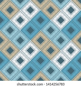 Ethnic boho seamless pattern. Lace. Embroidery on fabric. Patchwork texture. Weaving. Traditional ornament. Tribal pattern. Folk motif. Can be used for wallpaper, textile, wrapping, web.