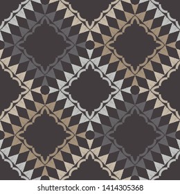 Ethnic boho seamless pattern. Lace. Embroidery on fabric. Patchwork texture. Weaving. Traditional ornament. Tribal pattern. Folk motif. Can be used for wallpaper, textile, wrapping, web.