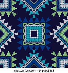 Ethnic boho seamless pattern. Lace. Embroidery on fabric. Patchwork texture. Weaving. Traditional ornament. Tribal pattern. Folk motif. Can be used for wallpaper, textile, wrapping, web.