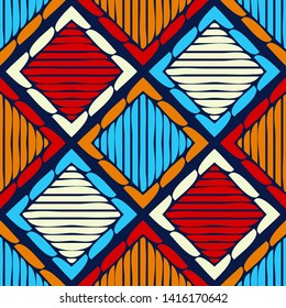 Ethnic boho seamless pattern. Lace. Embroidery on fabric. Patchwork texture. Weaving. Traditional ornament. Tribal pattern. Folk motif. Can be used for wallpaper, textile, wrapping, web.