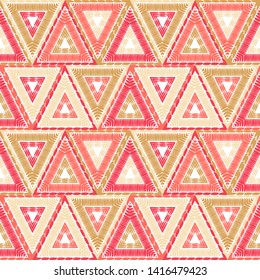 Ethnic boho seamless pattern. Lace. Embroidery on fabric. Patchwork texture. Weaving. Traditional ornament. Tribal pattern. Folk motif. Can be used for wallpaper, textile, wrapping, web.
