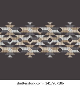 Ethnic boho seamless pattern. Lace. Embroidery on fabric. Patchwork texture. Weaving. Traditional ornament. Tribal pattern. Folk motif. Can be used for wallpaper, textile, wrapping, web.