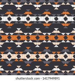 Patrón inquebrantable del boho étnico. Lace. Bordado en tela. Textura de mosaico. Tejiendo. La decoración tradicional. Patrón tribal. Motivo popular. Se puede utilizar para papel pintado, textil, envoltura, web.