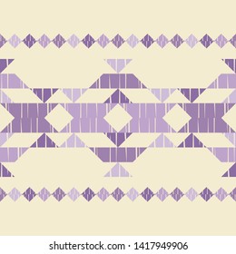 Ethnic boho seamless pattern. Lace. Embroidery on fabric. Patchwork texture. Weaving. Traditional ornament. Tribal pattern. Folk motif. Can be used for wallpaper, textile, wrapping, web.