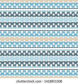 Ethnic boho seamless pattern. Lace. Embroidery on fabric. Patchwork texture. Weaving. Traditional ornament. Tribal pattern. Folk motif. Can be used for wallpaper, textile, wrapping, web.