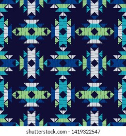 Ethnic boho seamless pattern. Lace. Embroidery on fabric. Patchwork texture. Weaving. Traditional ornament. Tribal pattern. Folk motif. Can be used for wallpaper, textile, wrapping, web.