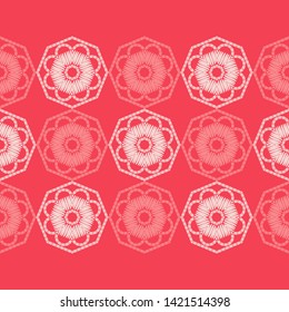 Ethnic boho seamless pattern. Lace. Embroidery on fabric. Patchwork texture. Traditional ornament. Tribal pattern. Folk motif. Can be used for wallpaper, textile, wrapping, web.