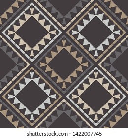 Ethnic boho seamless pattern. Lace. Embroidery on fabric. Patchwork texture. Weaving. Traditional ornament. Tribal pattern. Folk motif. Can be used for wallpaper, textile, wrapping, web.