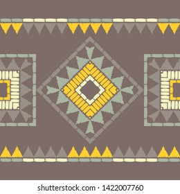 Ethnic boho seamless pattern. Lace. Embroidery on fabric. Patchwork texture. Weaving. Traditional ornament. Tribal pattern. Folk motif. Can be used for wallpaper, textile, wrapping, web.