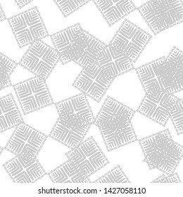 Ethnic boho seamless pattern. Lace. Embroidery on fabric. Patchwork texture. Weaving. Traditional ornament. Tribal pattern. Folk motif. Can be used for wallpaper, textile, wrapping, web.