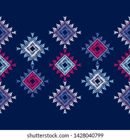 Ethnic boho seamless pattern. Lace. Embroidery on fabric. Patchwork texture. Weaving. Traditional ornament. Tribal pattern. Folk motif. Can be used for wallpaper, textile, wrapping, web.