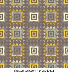 Ethnic boho seamless pattern. Lace. Embroidery on fabric. Patchwork texture. Weaving. Traditional ornament. Tribal pattern. Folk motif. Can be used for wallpaper, textile, wrapping, web.