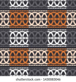 Ethnic boho seamless pattern. Lace. Embroidery on fabric. Patchwork texture. Weaving. Traditional ornament. Tribal pattern. Folk motif. Can be used for wallpaper, textile, wrapping, web.