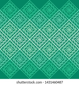 Ethnic boho seamless pattern. Lace. Embroidery on fabric. Patchwork texture. Weaving. Traditional ornament. Tribal pattern. Folk motif. Can be used for wallpaper, textile, wrapping, web.