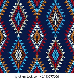 Ethnic boho seamless pattern. Lace. Embroidery on fabric. Patchwork texture. Weaving. Traditional ornament. Tribal pattern. Folk motif. Can be used for wallpaper, textile, wrapping, web.
