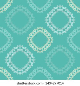 Ethnic boho seamless pattern. Lace. Embroidery on fabric. Patchwork texture. Weaving. Traditional ornament. Tribal pattern. Folk motif. Can be used for wallpaper, textile, wrapping, web.