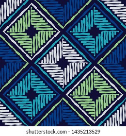 Ethnic boho seamless pattern. Lace. Embroidery on fabric. Patchwork texture. Weaving. Traditional ornament. Tribal pattern. Folk motif. Can be used for wallpaper, textile, wrapping, web.