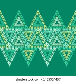 Ethnic boho seamless pattern. Lace. Embroidery on fabric. Patchwork texture. Weaving. Traditional ornament. Tribal pattern. Folk motif. Can be used for wallpaper, textile, wrapping, web.