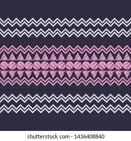 Ethnic boho seamless pattern. Lace. Embroidery on fabric. Patchwork texture. Weaving. Traditional ornament. Tribal pattern. Folk motif. Can be used for wallpaper, textile, wrapping, web.