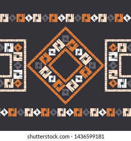 Ethnic boho seamless pattern. Lace. Embroidery on fabric. Patchwork texture. Weaving. Traditional ornament. Tribal pattern. Folk motif. Can be used for wallpaper, textile, wrapping, web.